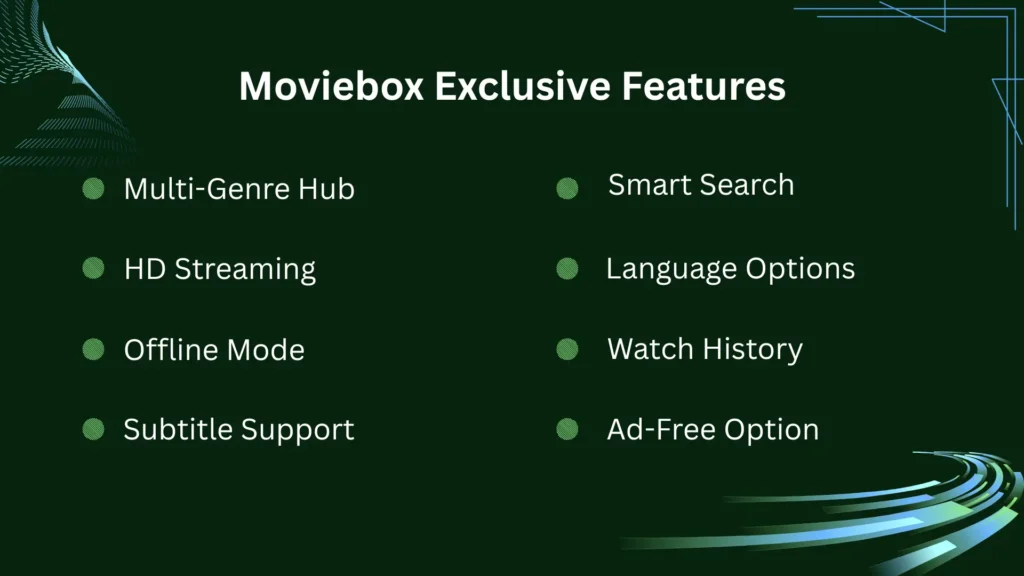 Exclusive Features Of MovieBox for PC/Windows