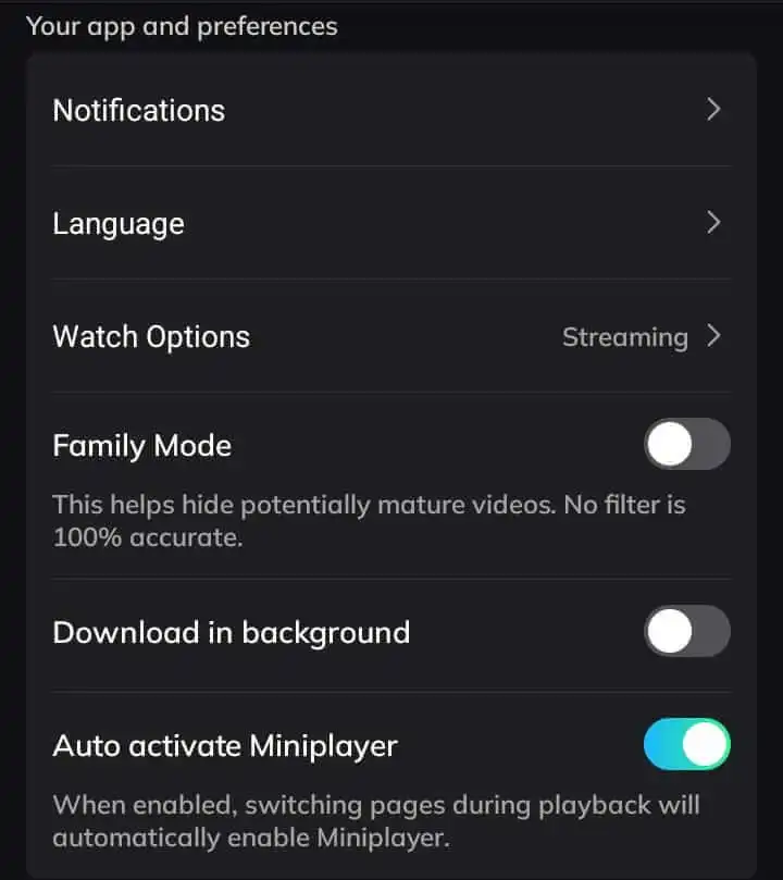 Your App and Preference